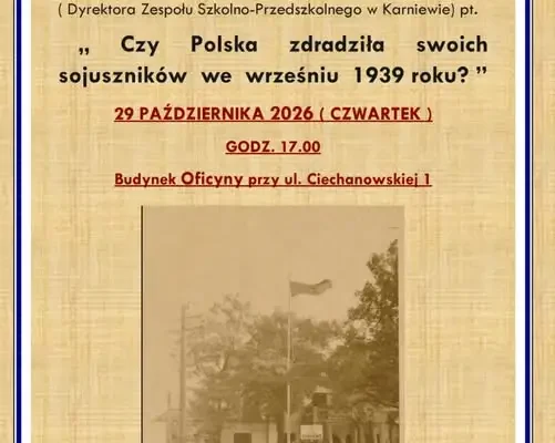 Karniewo: prelekcja o wrześniu 1939 w Izbie Regionalnej